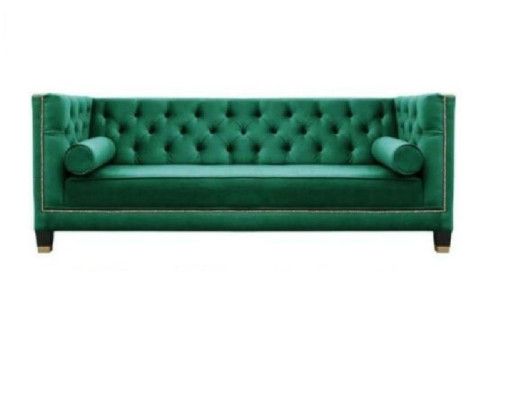 Green Chesterfield 3-Seater Textile Modern Design Creative Furniture Sofa Fabric