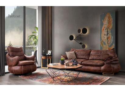 Luxury US Western Sofa set Couch Loft Furniture 3+1 Seater Sofa Armchair 2-pcs. new