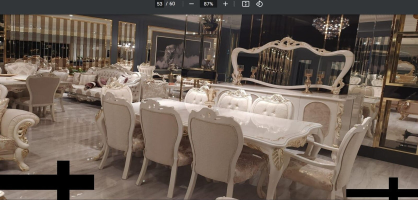 Dining room Dining table Chair Sideboard Mirror Table Group Wood Luxury Set 11 pieces.