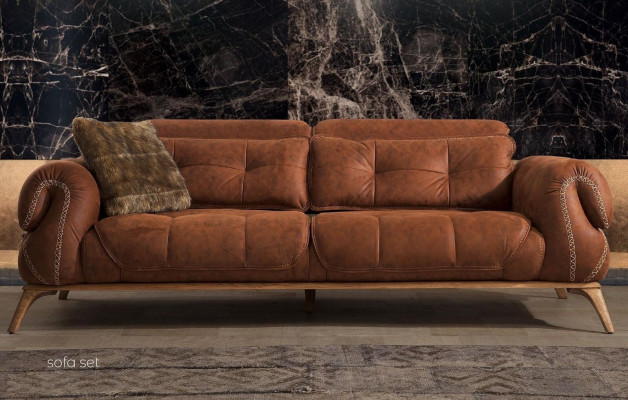 Brown couch three-seater sofa suede look sofas couches seating furniture design new