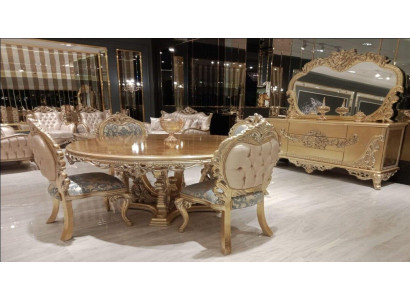 Luxury Suite Set Dining room Dining table Chair Chest of drawers Mirror Chairs Table 7pcs.