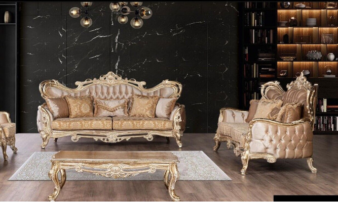 Sofa set 3+3 Seater Sofa Armchair Sofas Relax Luxury Set Living room Baroque 2-piece
