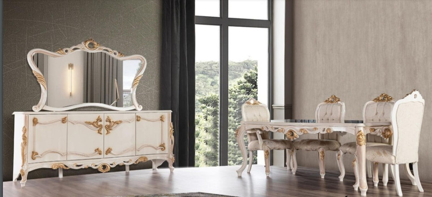 Suite set 7 pieces. Dining room Dining table Chair Sideboard Mirror Dining Chairs Tables