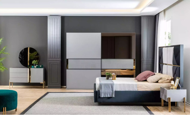 Elegant bedroom furniture Modern designs in warm dark tones