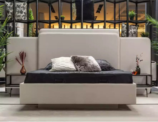 Bedroom Bed 2x Bedside tables Luxury Chest of drawers Set Design Furniture 5pcs