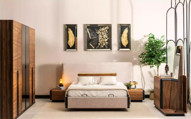Bed Furniture Design Beds Double bed Luxury Bedroom Textile Wood new