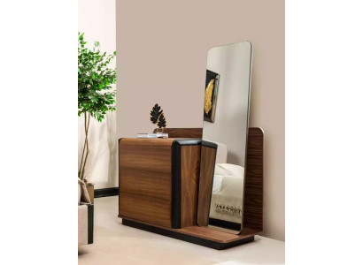 Beautiful modern chest of drawers with mirror in elegant brown