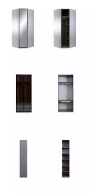 Corner Cabinet Wardrobe Wardrobe Luxury Wood Design Furniture Bedroom Grey