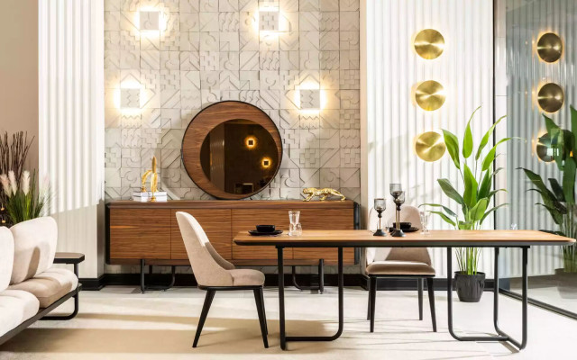 Dining table 4x Chairs Dining room Set Dining set Modern Sideboard Suite