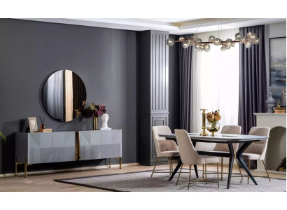 Dining room Wood Dining set Set Group Table 4x Chairs Dining set Design 7 pieces