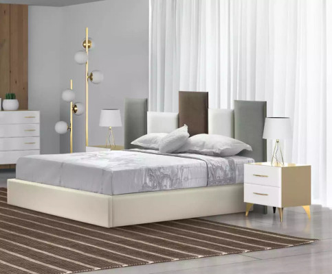 Bedroom Set Bed 2x Bedside table Chest of drawers 7-piece design luxury