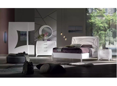 Bedroom Set Bed 2x Bedside table Wardrobe 6-piece design luxury