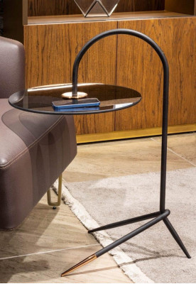 Design side table with glass surface for a luxury look for the living room