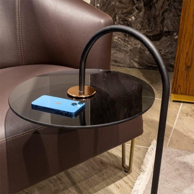 Design side table with glass surface for a luxury look for the living room
