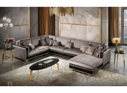 Corner sofa U-shape Sofa Couch Design Upholstery Textile Sofas Seat Furniture Living landscape