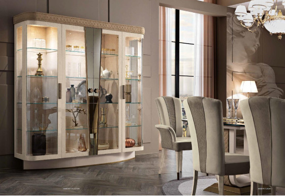 Display case luxury shop window showcases glass wardrobe modern beige shelf sideboard new