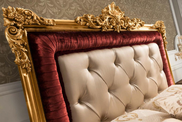 Double bed Bed Luxury Beds Wood Bed frame e Bed frame Brown Design Classic