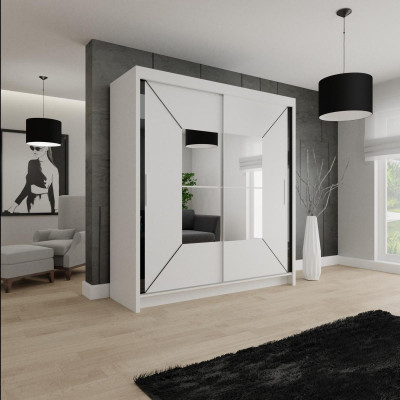 High gloss shelves Wardrobe Shelf Clothes cupboards 180cm Coat rack Wardrobe