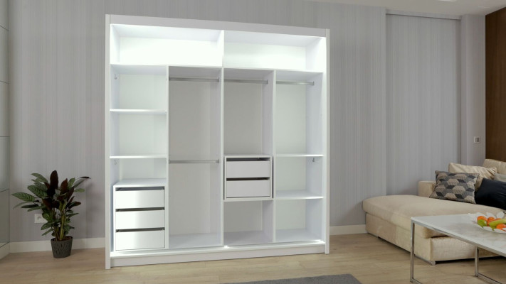 Modern White Wood Cabinets Bedroom Wardrobe Wardrobe Tall Cabinet