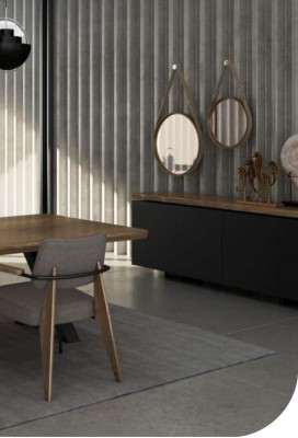 Dining room furniture set Dining table Chairs Sideboard natural walnut - matt anthracite
