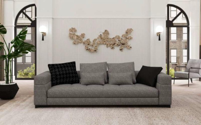 Gray sofa set three-seater two-seater armchair living room set new