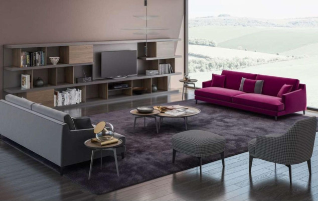 Large Gray Living room Sofa set Luxury 3+2+1 Seater Stool 4pcs new