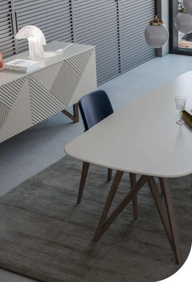 Dining room set Modern dining room set White sideboard with storage space