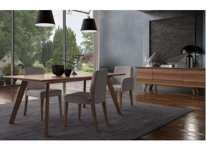 Dining room set luxury natural walnut sideboard sideboard chairs design