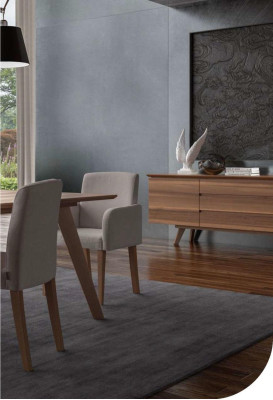 Dining room set luxury natural walnut sideboard sideboard chairs design