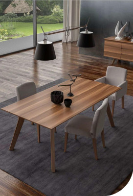 Dining room set luxury natural walnut sideboard sideboard chairs design