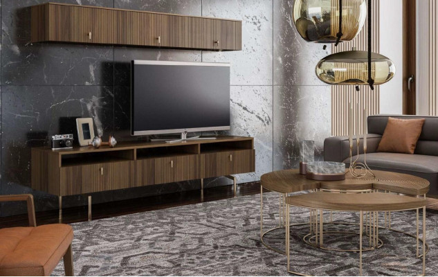 Living room furniture wall cabinet TV lowboard sideboard shelves luxury wall units