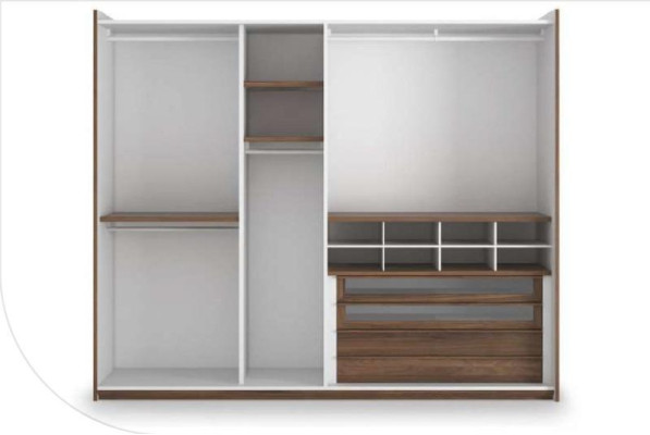 Modern Wardrobe with Mirrored Doors Bedroom Furniture Furnishings