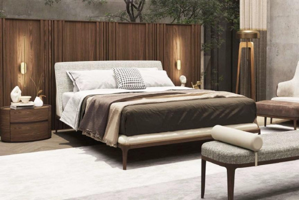 White Bed Luxury Bed Frame Modern Bedroom Furniture Wooden Frame