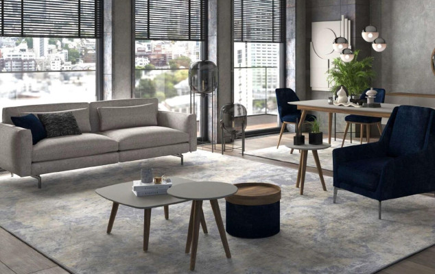 Gray-black living room furniture three-seater armchair new luxury set modern