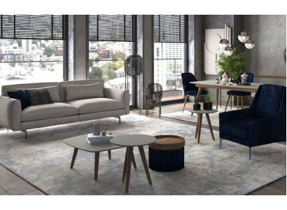 Gray-black living room furniture three-seater armchair new luxury set modern