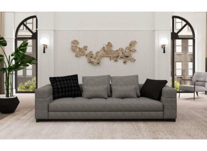 Gray sofa three seater living room seating furniture wooden frame sofa collection