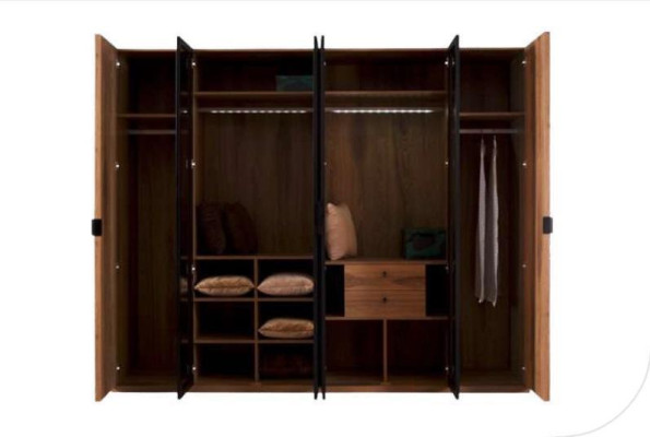 Wardrobe sliding doors glass doors bedroom furniture mirror brown