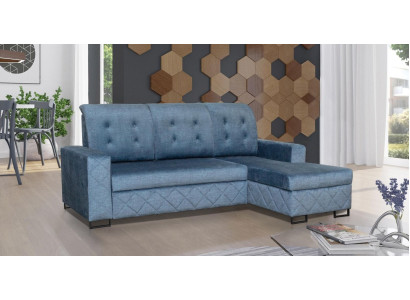 Designer Sofa Couch Corner Stool upholstered Blue Living Room L-shape Sofa bed Furniture