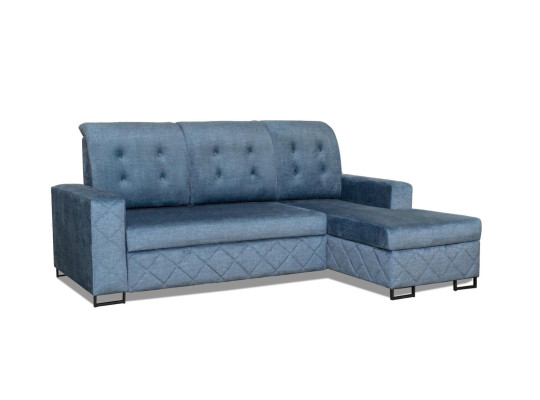 Designer Sofa Couch Corner Stool upholstered Blue Living Room L-shape Sofa bed Furniture