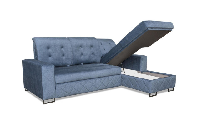 Designer Sofa Couch Corner Stool upholstered Blue Living Room L-shape Sofa bed Furniture