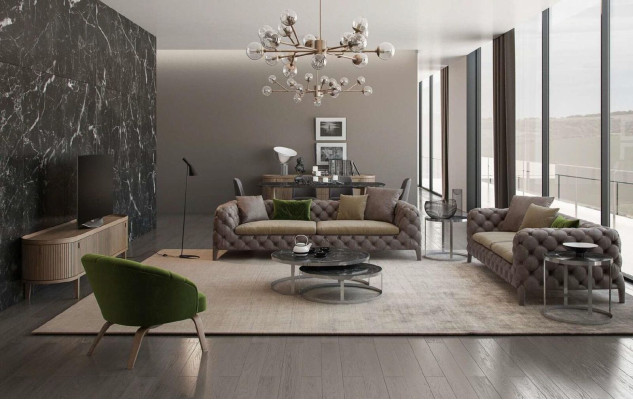 Chesterfield Four Seater Taupe Modern Couch Living room furniture Modern new