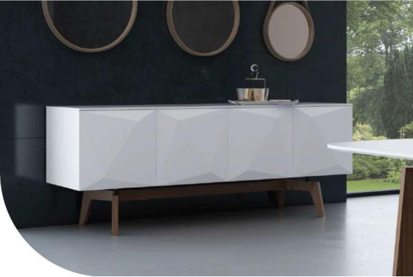 White sideboard with storage space Dining room furniture Luxury wooden furniture Modern