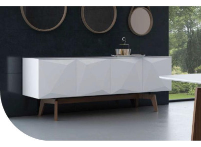 White sideboard with storage space Dining room furniture Luxury wooden furniture Modern