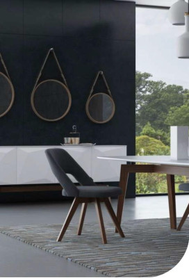 White sideboard with storage space Dining room furniture Luxury wooden furniture Modern