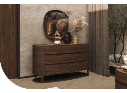 Brown designer chest of drawers in a modern style with storage space bedroom furniture