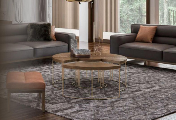 Modern round coffee table luxury side tables wooden furniture living room table