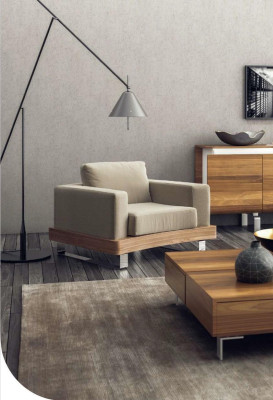 Beige White Armchair Seating Furniture Living room furniture Reading Chair Wing Chair