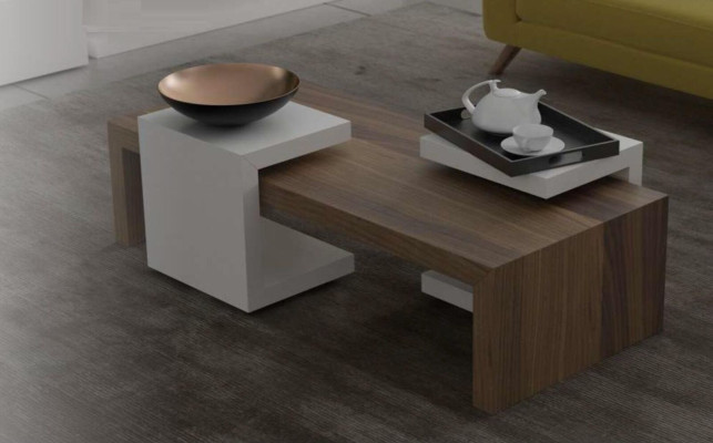 Coffee table set walnut natural Living room furniture Side tables Modern new
