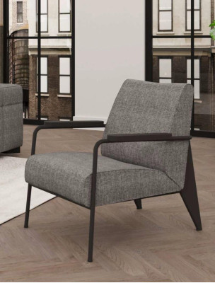 Gray armchair stainless steel feet modern living room furniture armchair sofa couch