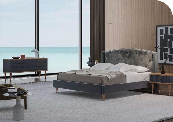 Designer Chest of drawers with drawers Natural Walnut-Matt Anthracite